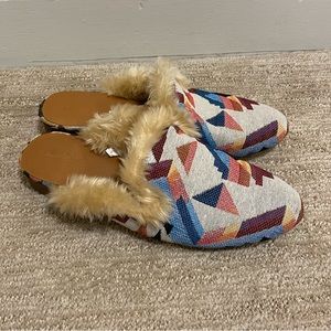 Aztec slip on slippers